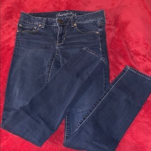 American Eagle super super stretch skinny jeans.